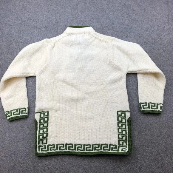 Vintage Carol Brent Sweater Mens 38 Knit Pullover Greek Key Korea 70s